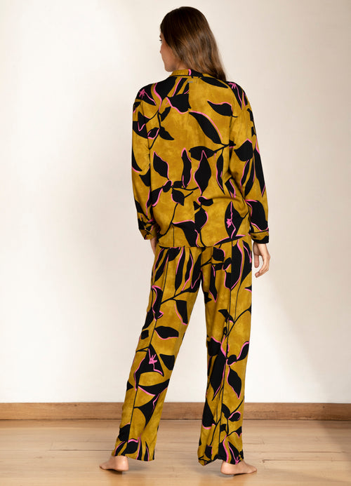 Hover image -  Maaji Electric Leaves Holly Long Sleeve Pant Set