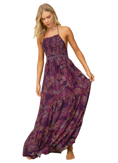 Maaji Batik Floral Lila Long Dress