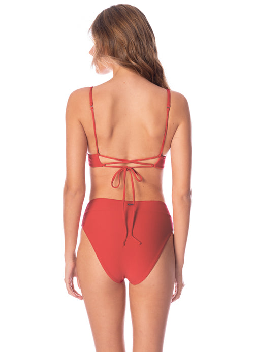 Alternative image -  Maaji Red Camelia Parade Long Line Triangle Bikini Top