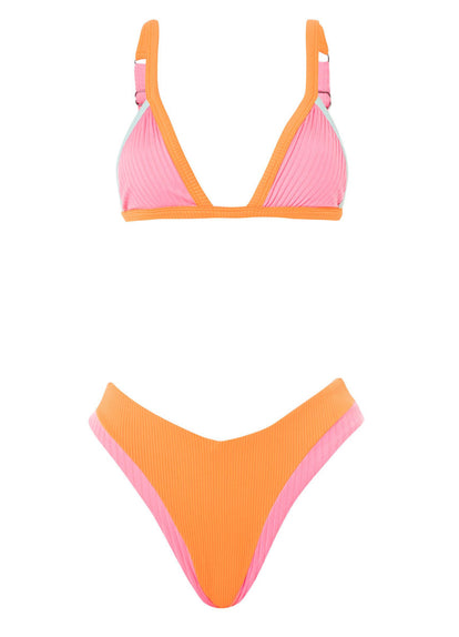 Thumbnail - Maaji Sea Pink Sierra Fixed Triangle Bikini Top - 10