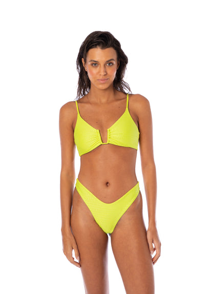 Maaji Lime Green Splendour Regular Rise Thin Side Bikini Bottom