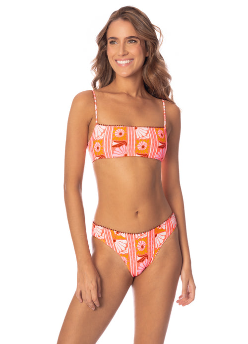 Main image -  Maaji Peach Flowers Dallas Classic Bralette Bikini Top