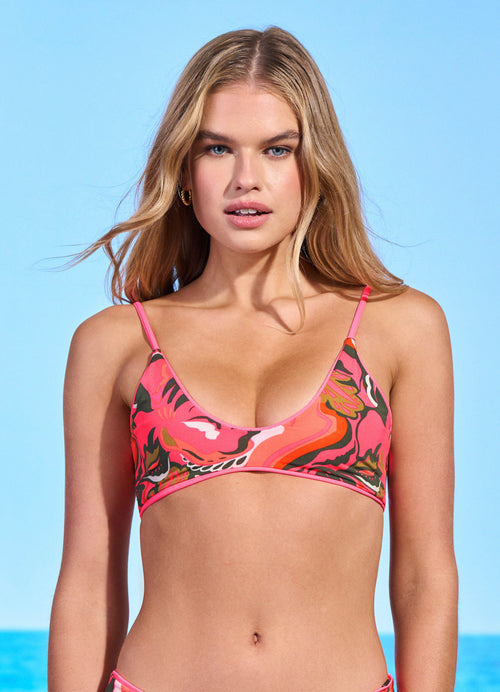 Hover image -  Maaji Coral Lava Liberty Sporty Bralette Bikini Top