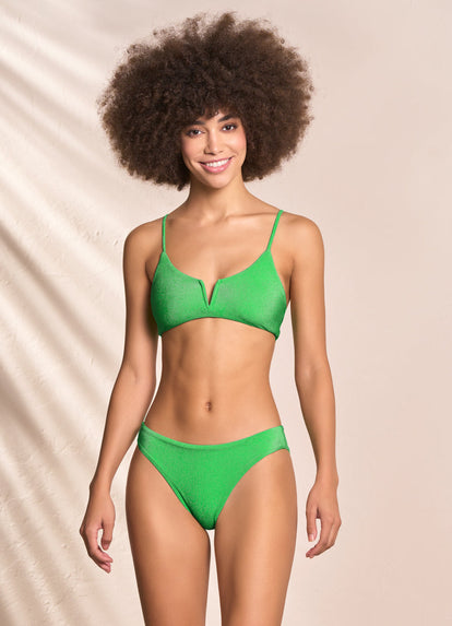 Thumbnail - Maaji Parakeet Green Vittoria V Wire Bralette Bikini Top - 1