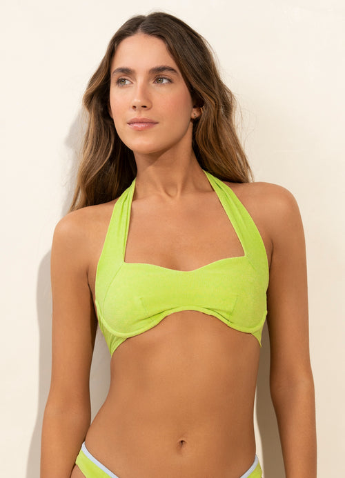 Hover image -  Maaji Mellow Green Mara Halter Bralette Bikini Top